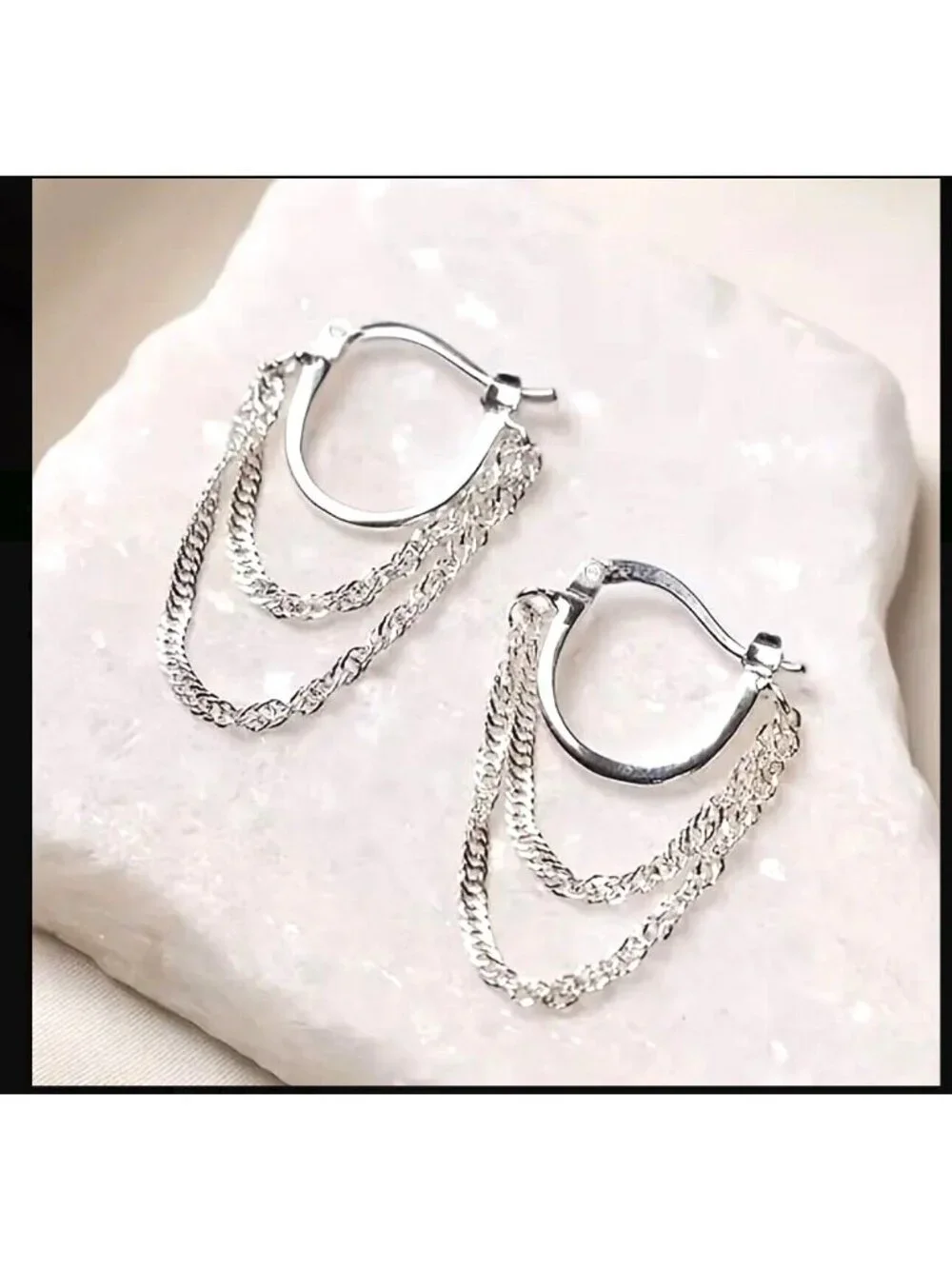 Elegant Copper Silvery Chain Earrings Dangle Movement Party Everyday Sexy